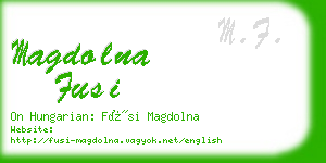 magdolna fusi business card